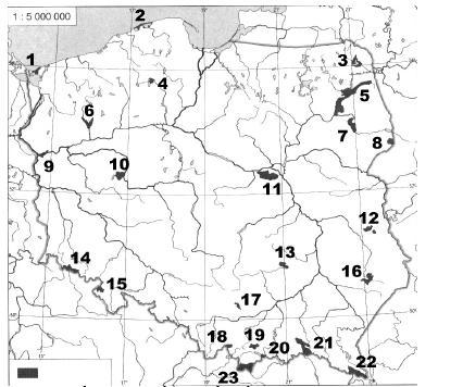 Pytanie 30 [30 pkt.] test jednokrotnego wyboru 1. Posiadając mapę w skali 1:50 000 jar o szerokości 0,2 cm na mapie w rzeczywistości będzie miał: a) 10 m b) 100 m c) 1000 m d) 10 km 3.
