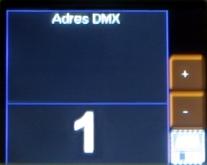enter. 6.1. Adres DMX Podmenu Adres DMX wyświetla na ekranie aktualnie ustawione wartości adresu DMX dla sześciu dostępnych kanałów.