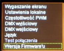 Aby zmienić wybraną wartość należy zaznaczyć i zatwierdzić klawiszem enter dany parametr.