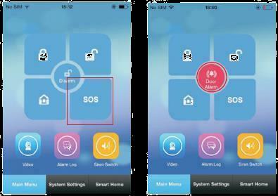4. SOS (Przycisk antynapadowy) Na pilocie bezprzewodowym: Wciśnij przycisk SOS Na aplikacji mobilnej: W menu głównym wciśnij przycisk SOS 9 Alarm System alarmowy posiada kilka typów alarmu.