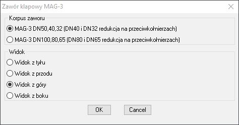 Przykład wstawionego zaworu: Wrysowuje na rzucie i aksonometrii rury osłonowe i opisuje ich średnice.
