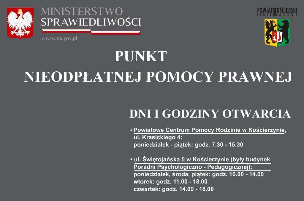 Zarząd zapoznał się z informacją dotyczącą funkcjonujących punktów nieodpłatnej pomocy prawnej.