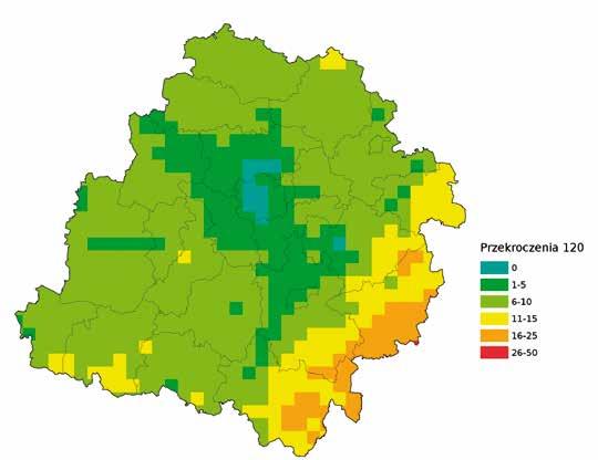 W 2015 r. okres wiosenny cechował się dużą liczbą dni z opadami i dużymi zachmurzeniem. W sierpniu wystąpiły z kolei sprzyjające warunki do wzrostu stężenia ozonu.