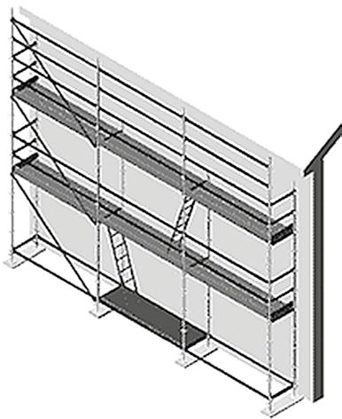 3.41 Wejście na rusztowanie z użyciem przejściowych pomostów aluminiowych wyposażonych w drabiny aluminiowe 3.1.13.