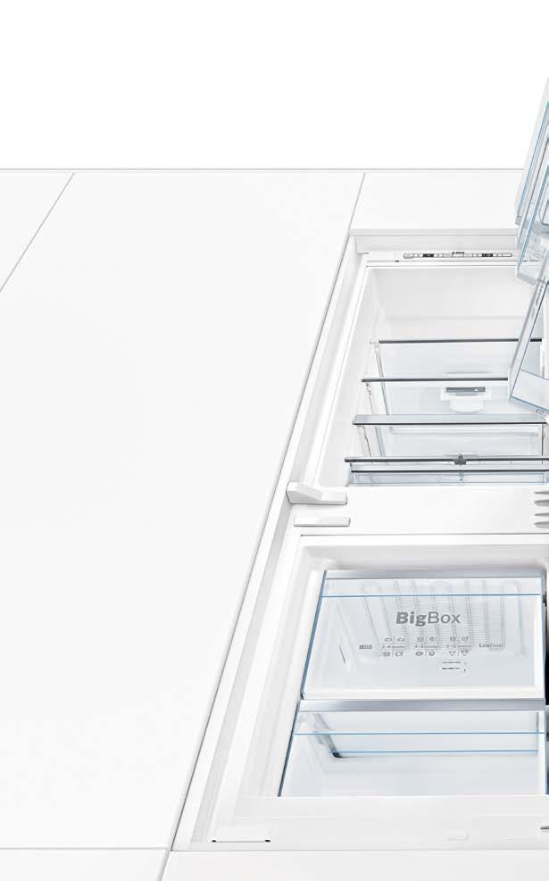 120 www.bosch home.pl Rozwiązania na wszelkie potrzeby. Eleganckie wzornictwo wnętrza chłodziarek Chłodziarki Bosch są nie tylko funk cjo nalne, ale i wyjątkowo estetyczne.