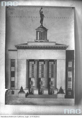 Foto: Projekt 1921: opracowany przez zespół arch. S. Odrzywolskiego i arch. W. Krzyżanowskiego a) b) 18.