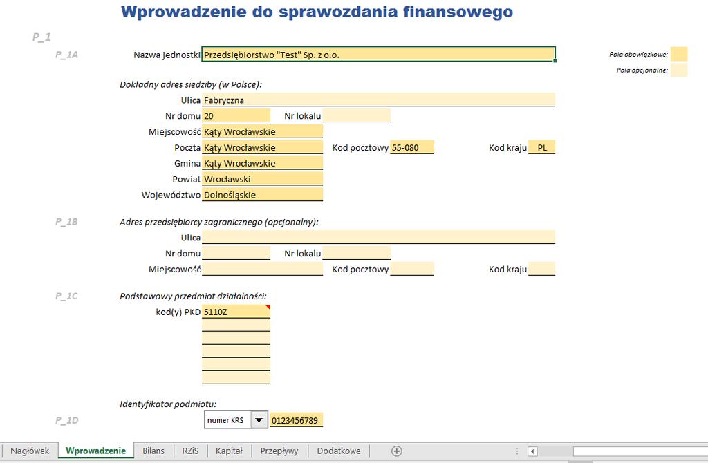 Wypełnianie pól raportu Zacznij od wyczyszczenia wszystkich pól skoroszytu przyciskiem [Wyzeruj cały raport], a potem wpisz początkową i końcową datę okresu sprawozdania: 2.