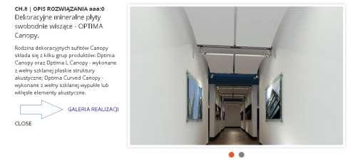 Aby uprościć użytkowanie systemów prezentujących płyty Canopies w najnowszej wersji narzędzia zostały one rozdzielone i przedstawione w odrębnych systemach dedykowanych rodzinom: - mineralnych paneli
