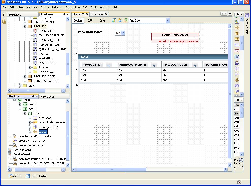 komponentu dropdown1.