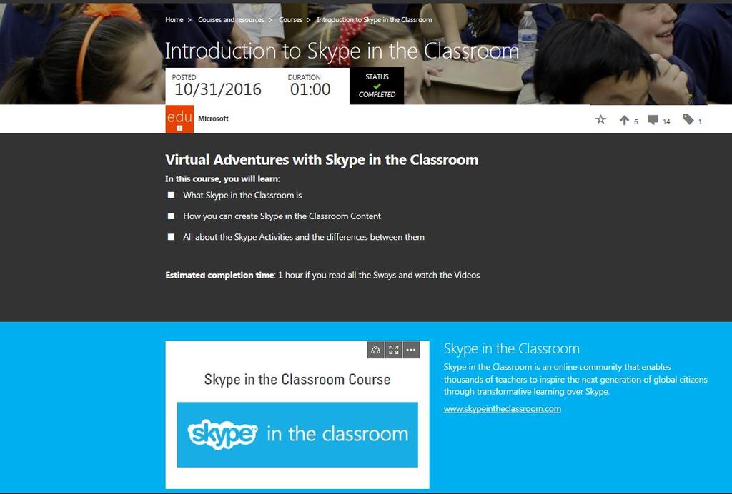 swoją własną lekcję Skype na stronie Microsoft Educator Community.