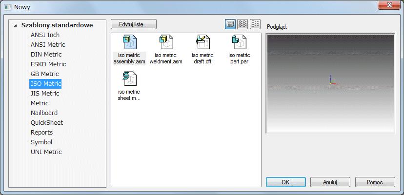 Lekcja Lekcja 1: 1: Przegląd Przegląd interfejsu interfejsu użytkownika użytkownika Foldery szablonów Po utworzeniu niestandardowych szablonów można je zapisać w folderze Solid Edge ST7\Template.