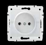 Gniazdo zasilające pojedyncze z uziemieniem, francuskie / French Type Earthed Socket- NO Childproof 25090 02-1251-102 Biały/White Śrubowy/Screw