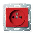 Gniazdo zasilające pojedyncze z uziemieniem, francuskie, ochrona styków / French Type Earthed Socket-Childproof 25089 02-1250-102 Biały/White Śrubowy/Screw 10 25149
