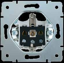 Dane Techniczne / TECHNICAL SPECIFICATIONS Mechanizm gniazda zasilającego / Socket Mechanism Bezśrubowy montaż mechanizmu w metalowej ramce / Screwless connection Ramka stalowa o grubości 1mm
