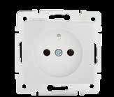 Gniazdo zasilające pojedyncze z uziemieniem, francuskie, ochrona styków / French Type Earthed Socket-Childproof 24734 01-1250-102 Biały/White Śrubowy/Screw 10 24794 01-1250-103 Kremowy/Creme
