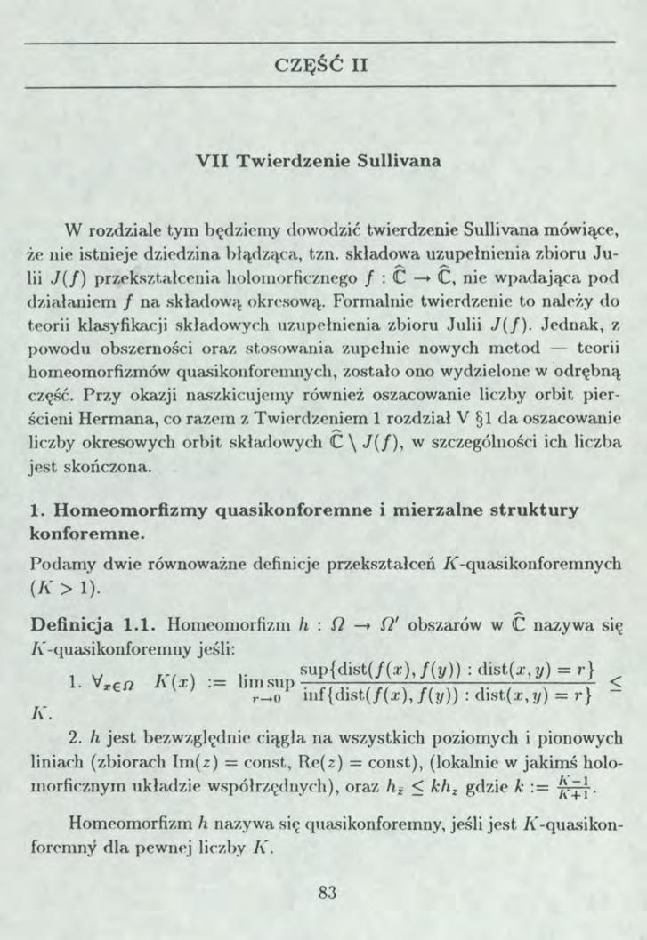 CZĘŚĆ II VII