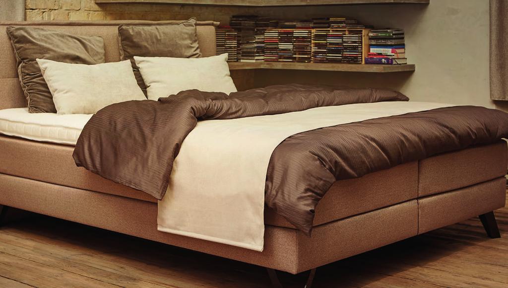 Bazy łóżek Przekrój Box standard Rama Trzon łóżka stanowi tapicerowana szlachetną tkaniną podstawa wykonana z litego