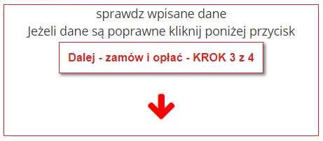 KROK 2 W kolejnym kroku składania zamówienia zobaczysz numer / kod Swojego zamówienia. Otrzymasz go na podany adres e-mail oraz SMS.