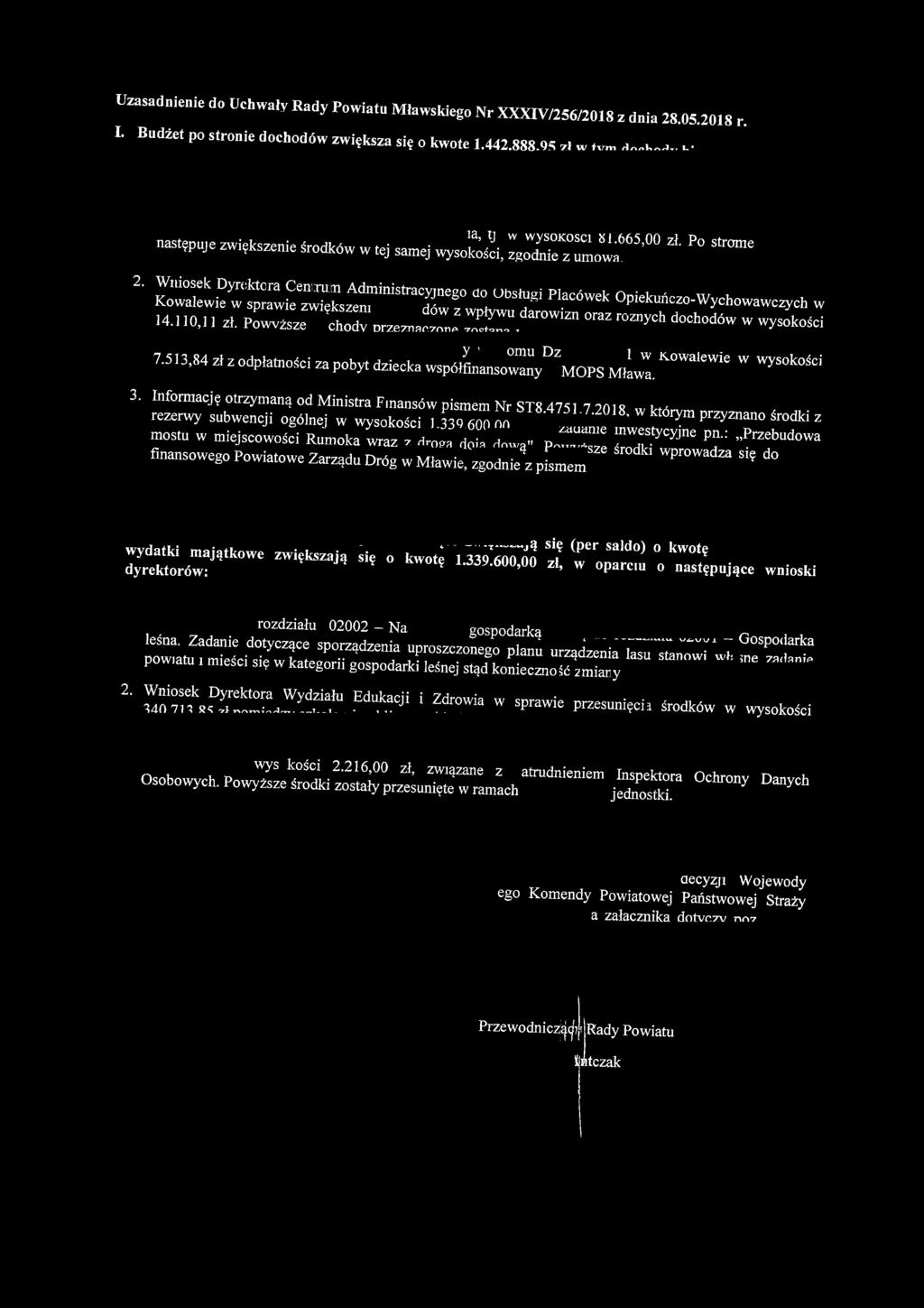 lansozy" MOTS m L I " ^ ^ 3. Informację otrzymaną od Ministra Finansów pismem Nr ST8 4751 7 MIS i,,. rezerwy subwencji ogólnej w wysokości I «0 OT il 3.47517.