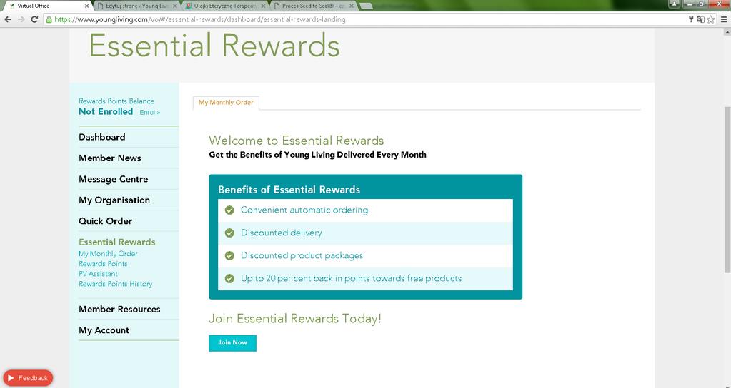 Klikamy w Essential Rewards akceptujemy zasady programu Dołącz teraz możesz kontynuowad do kooca życia lub zrezygnowad w dowolnej chwili.