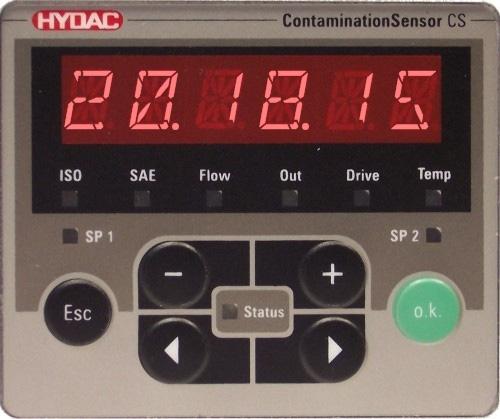 Obsługa CS 1000 przy pomocy klawiatury (tylko CS1x2x) Obsługa CS 1000 przy pomocy klawiatury (tylko CS1x2x) Po włączeniu czujnika lub zasilania na wyświetlaczu pokazuje się napis HYDAC CS 1000,