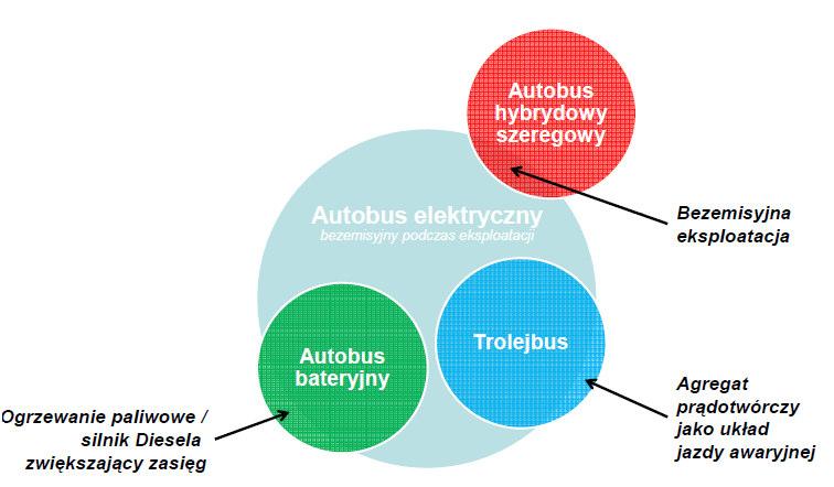 Rys. 4. Podział autobusów elektrycznych Źródło: SOLARIS Bus & Coach S.A. (materiały firmowe). 2.1. Trolejbusy Systemy trolejbusowe są już od dość dawna obecne w miastach na całym świecie.