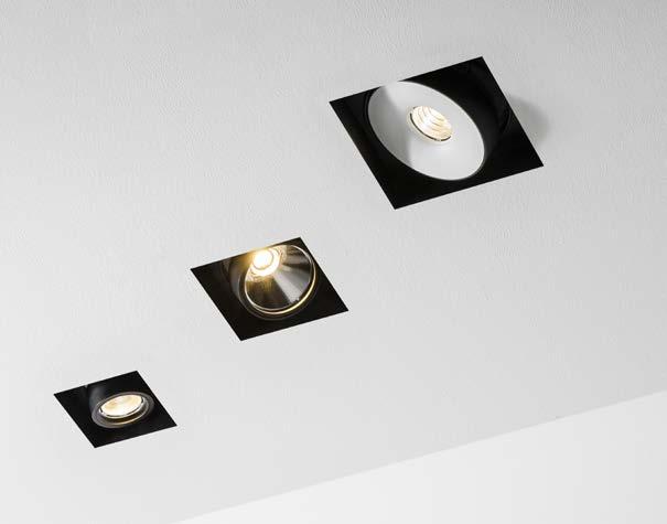 164 Overview Wide range of multipurpose recessed luminaires Three sizes 60 80 115 all models available in trim or trimless version Wide range of lument output from 600lm to 2300lm Trimless version