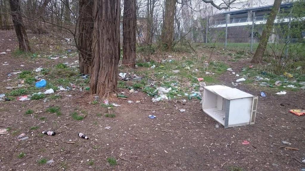 Negatywne zjawiska oddziaływania na środowisko Podrzucanie odpadów Pomimo zorganizowania systemu odbierania odpadów komunalnych na terenie miasta Poznania, w dalszym ciągu część odpadów trafia w