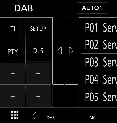 Dotknąć [PTY]. Zapisywanie usług w pamięci Preset Możliwe jest zapisanie w pamięci aktualnie odbieranego serwisu. 1 Wybierz serwis, która ma zostać zapisany w pamięci.