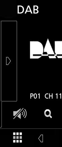 DAB Ustawienia DAB Można ustawić parametry odnoszące się do radia cyfrowego. 1 Dotknąć [ ] po lewej stronie ekranu. Dotknąć [SETUP].