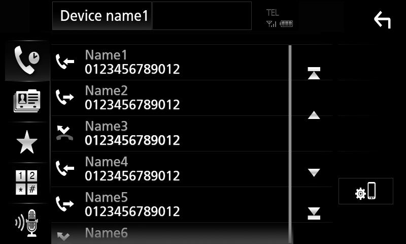 Można korzystać wtedy tylko z funkcji głośnomówiącej Apple CarPlay lub Android Auto. ÑÑNawiązywanie połączenia 1 Dotknąć [Û]. hhwyświetlony zostanie ekran Hands Free.