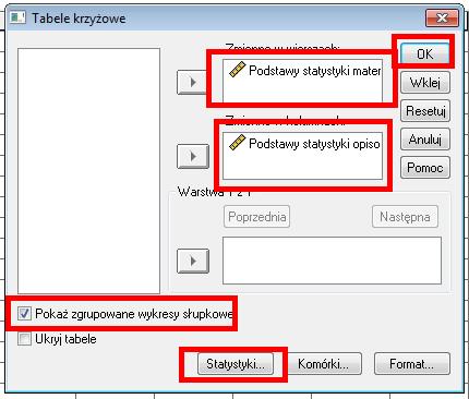 W programie SPSS odnajdujemy go w nieco zaskakujacym ¾ miejscu Jedna¾ z naszych