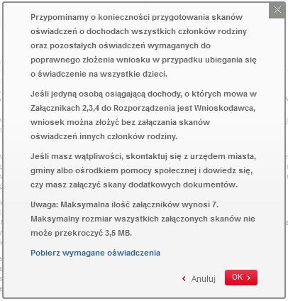 Ich maksymalny rozmiar: 3,5 MB. Format dokumentów: PNG, JPG lub PDF.