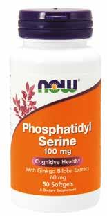 Phosphatidyl Serine Fosfatydyloseryna z Ginkgo Biloba marki NOW łączy w sobie dwa składniki, które mogą wspomóc prawidłową aktywność umysłową.