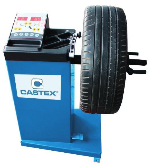 Wyważarki / Wheel Balancers Półautomatyczna wyważarka CASB-96B Semi-automatic wheel balancer CASB-96B Cechy wyważarki Do kół aut osobowych, dostawczych i motocykli Wyświetlacz LED Funkcja