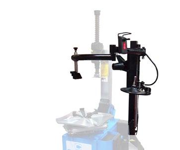 Machine is equipped with pneumatically operated and blocked main arm, which enables rapid and secure tyres, exchange It is ipossible to expand the machine by installing multifunctional right help arm