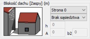 . Naciśnij polecenie OK, aby zapisać parametry. Powtórz tę czynność dla wszystkich czterech kierunków ścian. Korzystając z Szablonów Wybierz z listy numer dachu i określ jego kształt.