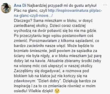 Robimy to dla Was! Składam g r a t u l a c j e - ale dla Twórców PLEBISCYTU. Dzięki Wam nasze miasta zaczęły «rozkwitać». Rywalizacja skutkuje lepszym ogólnym wyglądem miast.