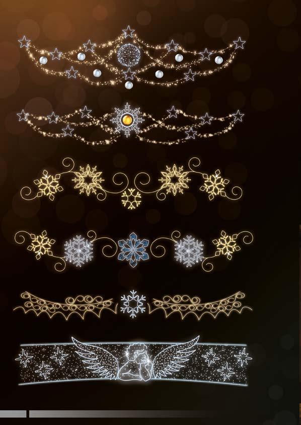 DEKORACJE ULICZNO-ELEWACYJNE PRZEWIESZKI - NOWOŚCI ILUMINACJE ŚWIETLNE POL-0361 250x950 cm LED275W POL-0362 175x1050 cm