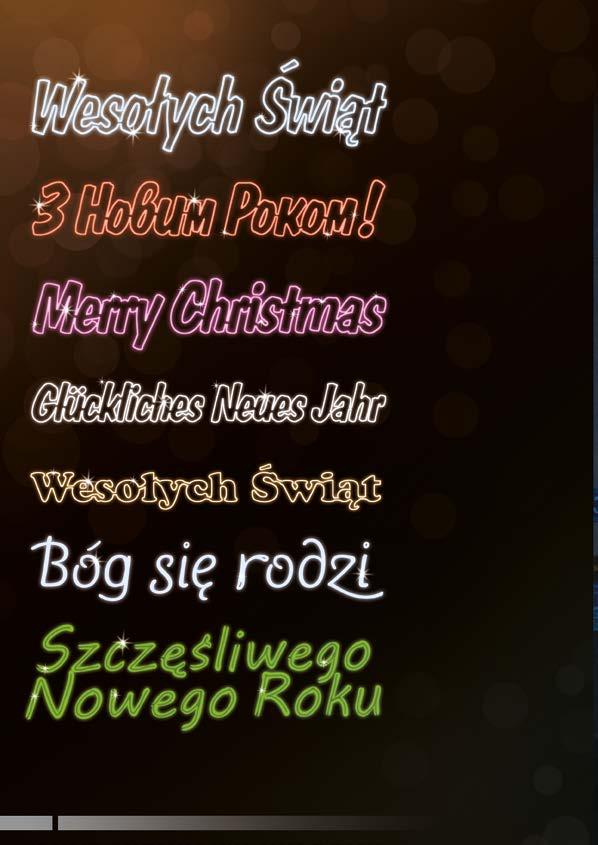 DEKORACJE ULICZNO-ELEWACYJNE NAPISY ILUMINACJE ŚWIETLNE POL-1313 80x450 cm 500W/LED100W POL-1314 100x400 cm 850W/LED175W POL-1315 80x500 cm