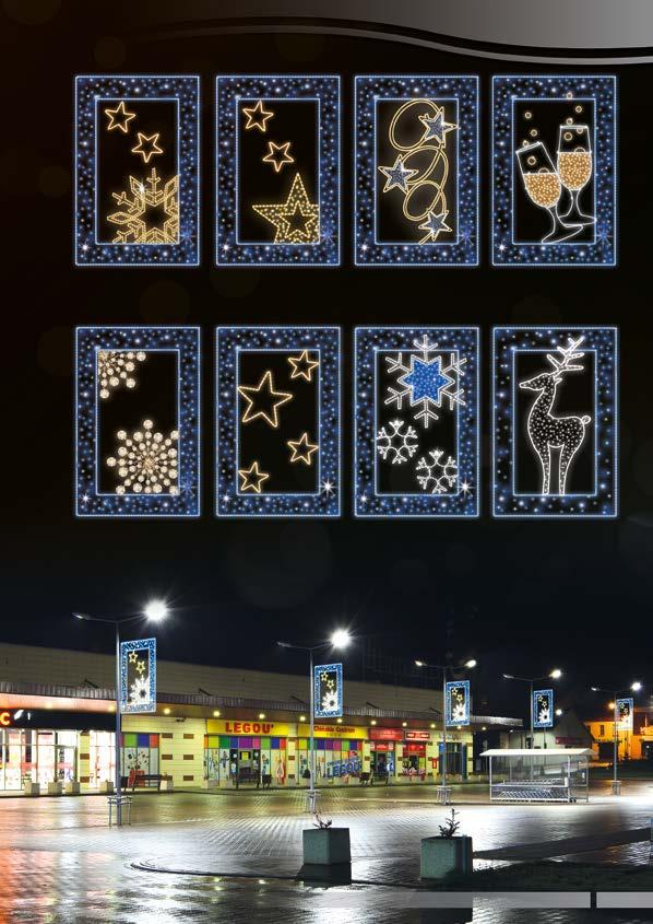 DEKORACJE ELEWACYJNO-LATARNIOWE PLANSZE Z ORNAMENTEM I WYPEŁNIENIEM POL-1253 200x130 cm LED110W POL-1254 200x130 cm LED100W POL-1255 200x130 cm LED105W POL-1256 200x130 cm LED110W POL-1257 200x130 cm