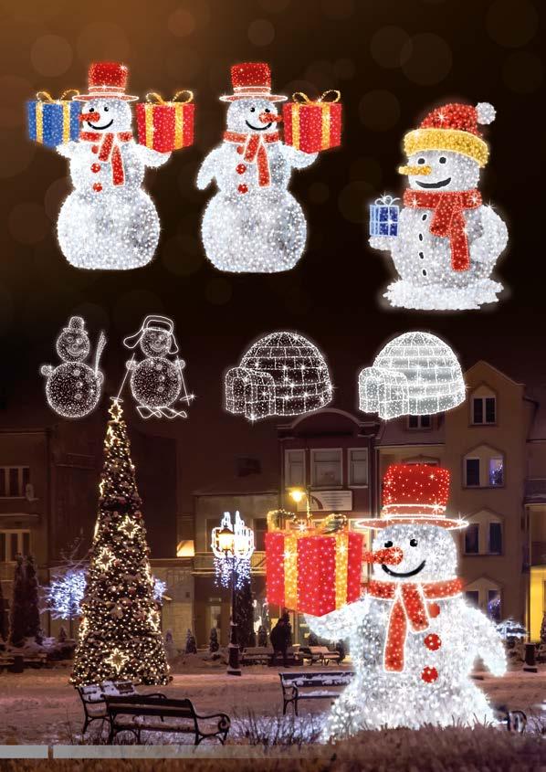 DEKORACJE 3D BAŁWANY, IGLO ILUMINACJE ŚWIETLNE POL-0930G 225x180 cm / 350x250 cm LED145W / LED280W POL-0977M/G 250x185 cm LED140W POL-0978M/G 250x160 cm LED120W POL-0907 200x180 cm LED75W POL-1949