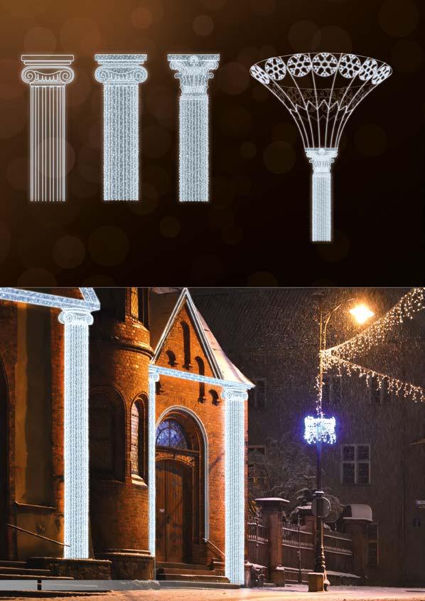 DEKORACJE 3D KOLUMNY, KOLUMNY ZE SKLEPIENIEM ILUMINACJE ŚWIETLNE POL-2940 600x450 cm