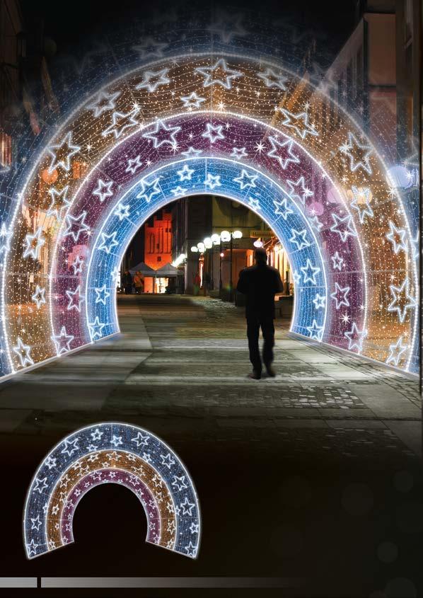 DEKORACJE ULICZNE PRZEJŚCIA, TUNELE ILUMINACJE ŚWIETLNE POL-1371 260x500x100 cm LED250W DOSTĘPNE KOLORY LED biały