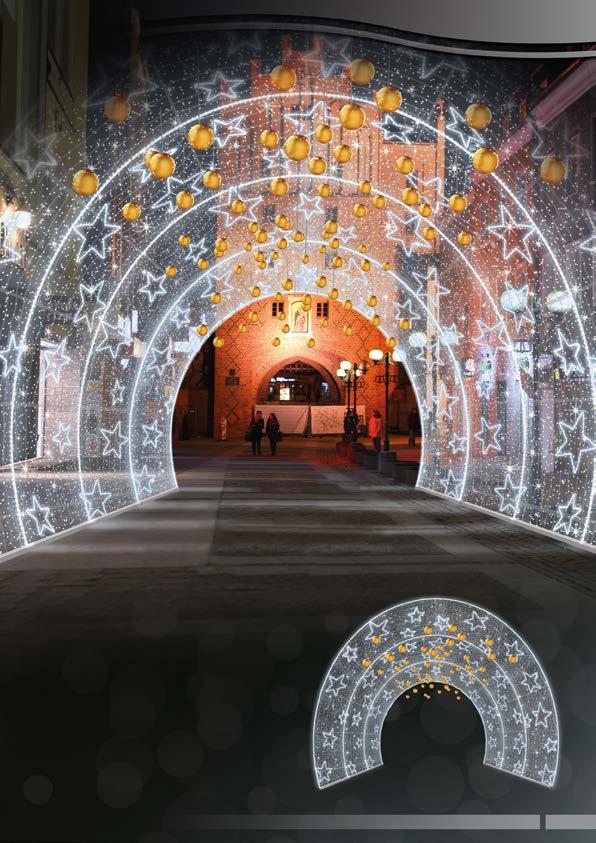 DEKORACJE ULICZNE PRZEJŚCIA, TUNELE POL-1372 260x500x100 cm LED250W Tunele modułowe składające się z dowolnej ilości łuków