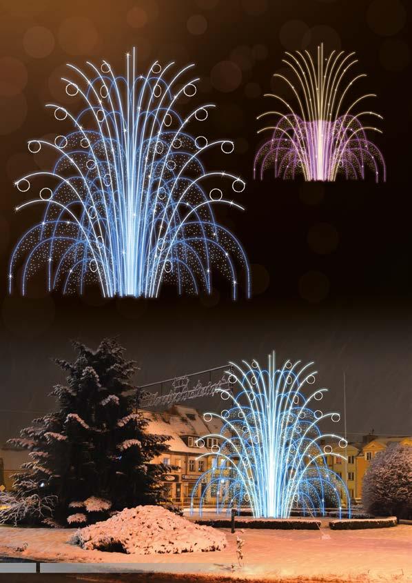 DEKORACJE 3D FONTANNY ILUMINACJE ŚWIETLNE POL-2975 600x600 cm LED750W POL-2976 600x600 cm LED650W DOSTĘPNE KOLORY LED