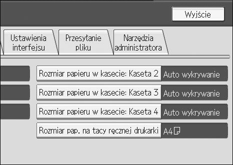 D Wybierz kasetê, dla której majà byæ zmienione ustawienia