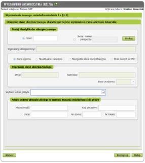 innym państwie. Domyślnie zaznaczone będzie ubezpieczenie w ZUS. Można je zmienić i wybrać właściwe.