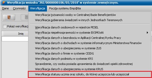 3. Dodanie możliwości wykonania weryfikacji statusu ucznia oraz szkoły, do której uczęszcza lub uczęszczał w systemie informatycznym MEN: Weryfikacja w systemie MEN dostępna jest dla wniosków o