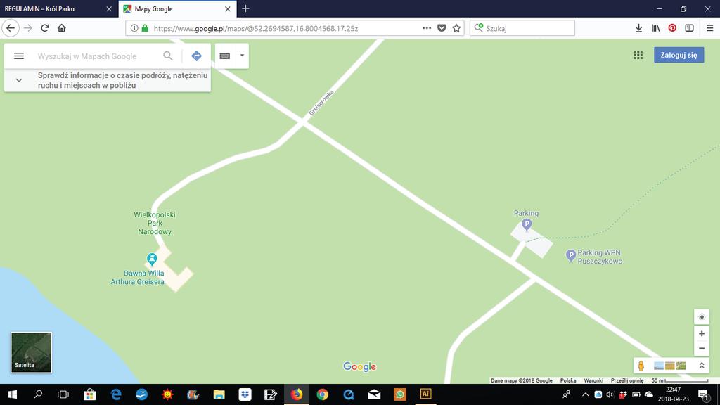 PARKINGI Parking dla uczestników biegu Polana przy Muzeum Przyrodniczym w Jeziorach czynny w dniu 28.04.